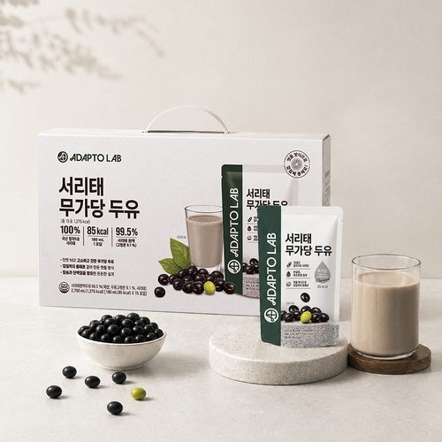 아답토랩 국산 서리태 맷돌 무가당 콩물두유 2케이스 (180ml x 30포)