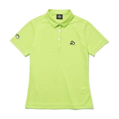 [복사] 투에니더그 자수 카라 여성 반팔 티셔츠[YELLOW GREEN]