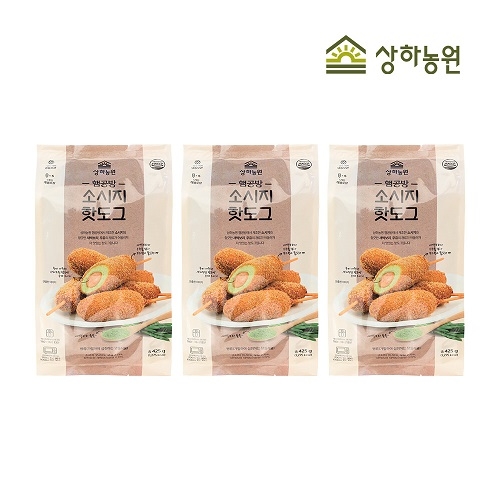 [상하농원] 새싹보리 분말 햄공방 수제 소시지 핫도그 85gx5개 x 3팩