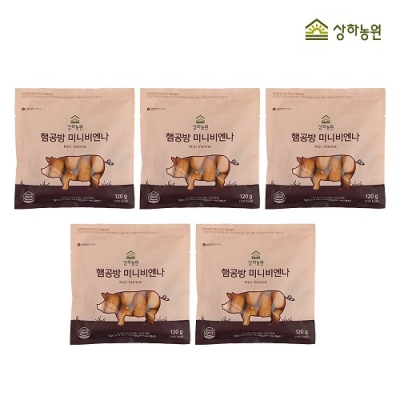 [상하농원] 100% 국내산 돼지고기로 만든 햄공방 미니비엔나 120g x 5개