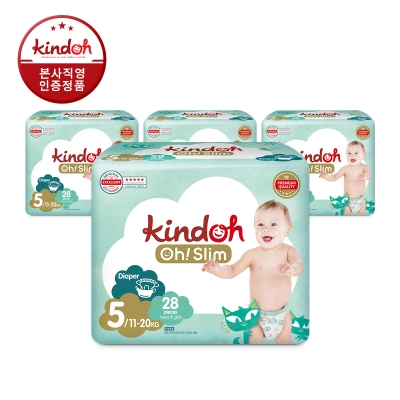 킨도 프리미엄 오슬림 밴드형 기저귀 5단계 특대(11~20kg) 28매x4팩(총112매)