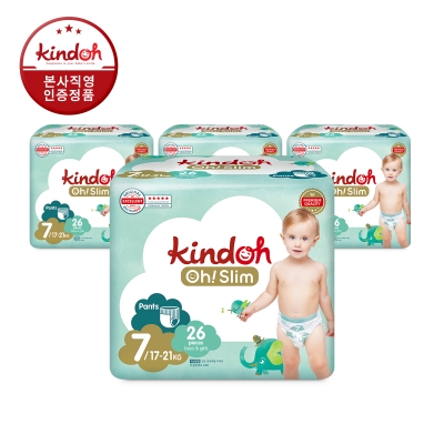 킨도 프리미엄 오슬림 팬티형 기저귀 7단계 특점보(17~21kg) 26매x4팩(총104매)