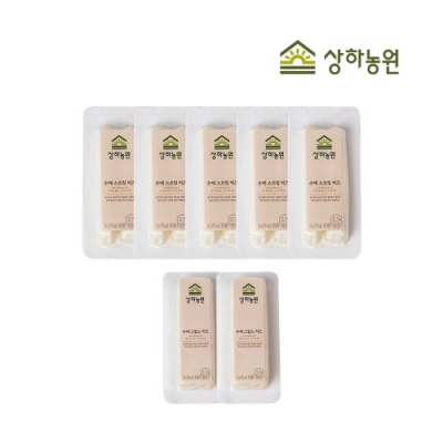 [상하농원] 쫄깃한 식감이 살아있는 수제 스트링치즈 50g 5개 + 고소하고 부드러운 수제 그릴드 치즈 125g 2개