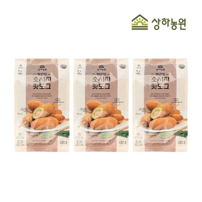 [상하농원] 새싹보리 분말 햄공방 수제 소시지 핫도그 85gx5개 x 3팩