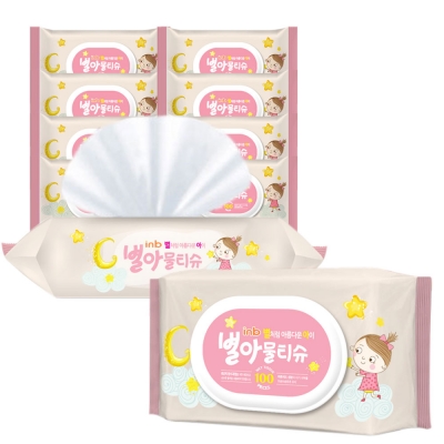 아이앤비 별아 물티슈 캡형100매*10개묶음(2개월이내 제조)