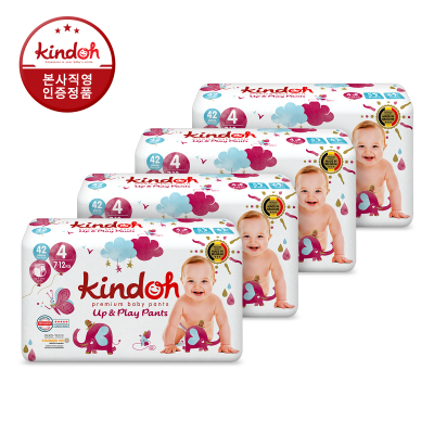 킨도 프리미엄 업앤플레이 팬티형 기저귀 4단계 대형(7~12kg) 42매x4팩(총168매)
