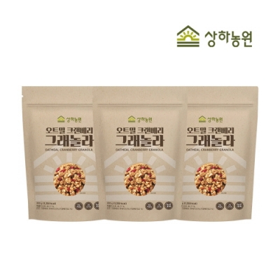[상하농원] 오트밀 크랜베리 그래놀라 300g x 3개
