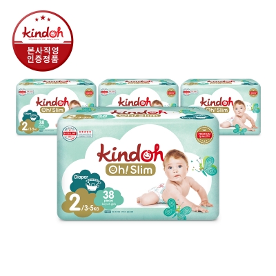 킨도 프리미엄 오슬림 밴드형 기저귀 2단계 소형(3~5kg) 38매x4팩(총152매)