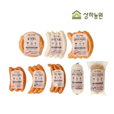 [상하농원] 햄공방 트라이얼 세트(라운드 햄 2종, 비엔나 3종, 프랑크 3종)
