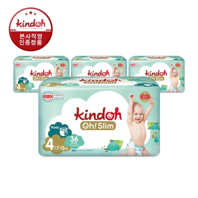 킨도 프리미엄 오슬림 팬티형 기저귀 4단계 대형(7~12kg) 36매x4팩(총144매)