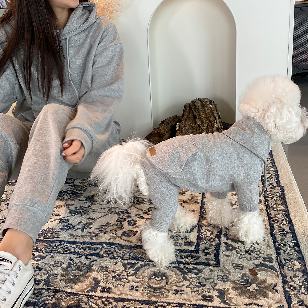 강아지 커플룩 후드티 츄리닝 개플룩 시밀러룩